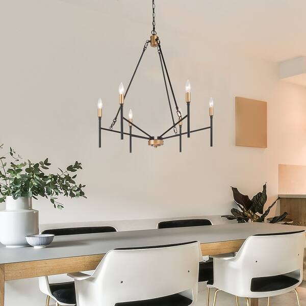 Golden Lighting Garvin 6-Light Rubbed Bronze Modern/Contemporary Chandelier