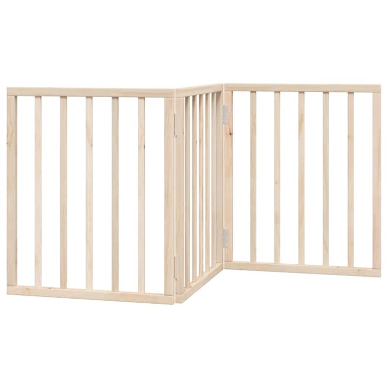 vidaXL Dog Gate Foldable Poplar Wood