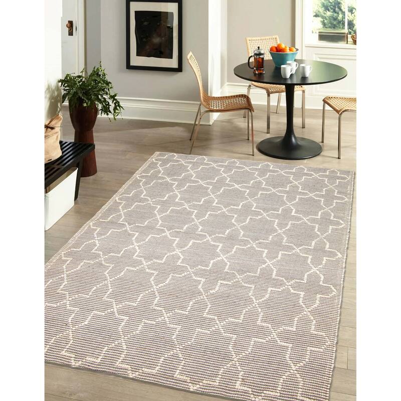 ECARPETGALLERY Braid weave Sienna Grey Wool Rug - 5'0 x 7'11