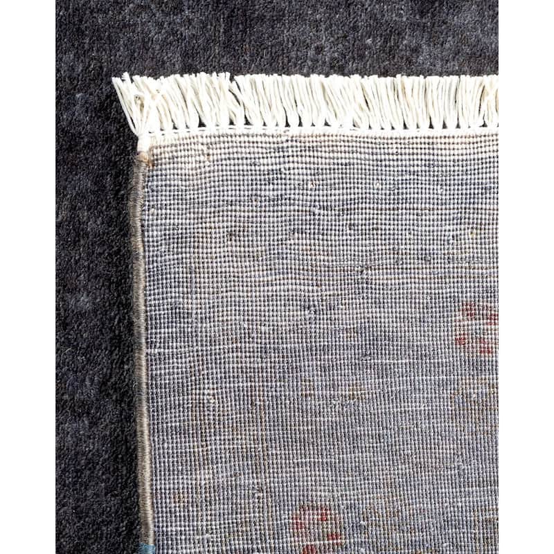 Overton Hand Knotted Wool Vintage Inspired Modern Contemporary Overdyed Gray Area Rug - 3' 1" x 5' 5"