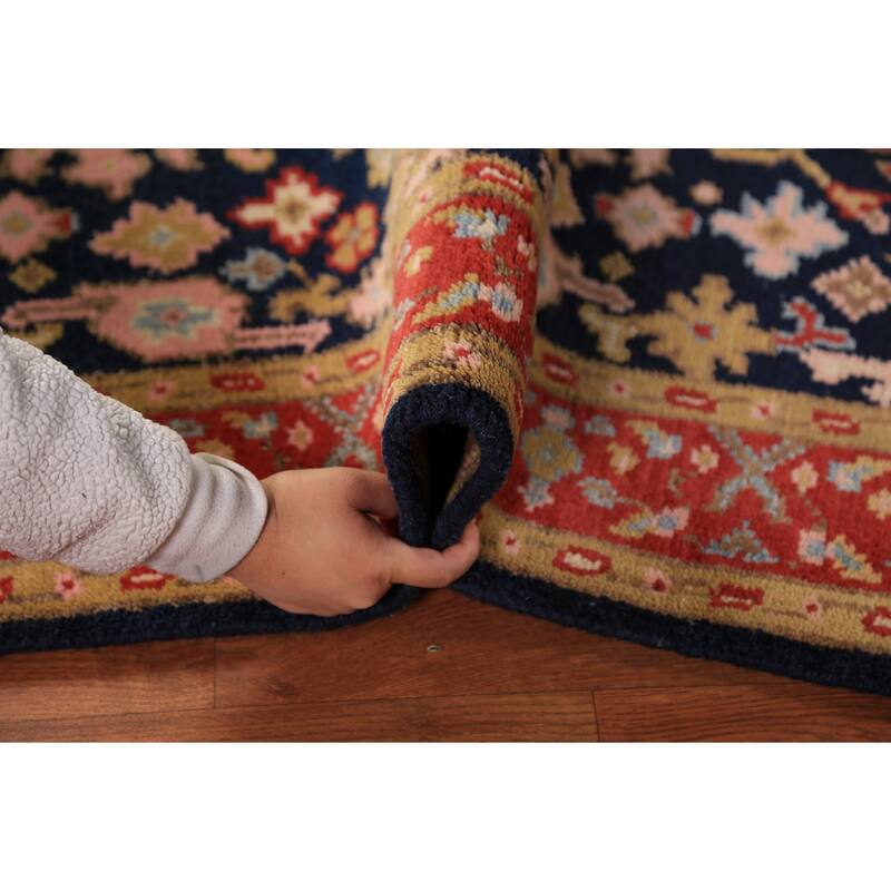 Navy Blue Oushak Indian Foyer Rug Handmade Wool Carpet - 3'0"x 5'3"