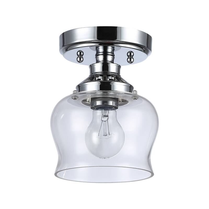 Wry Lighting Daphne 1-light Semi-Flush Mount in Chrome - 1-Light Semi-flush
