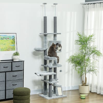 Cat Tree with Condo, 2 Hammocks, Platforms & Scratching Posts - 23.6" W x 18.9" D x 88.6" - 100.4" H