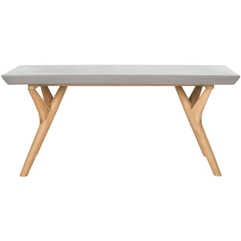 SAFAVIEH Outdoor Vineta Modern Concrete Dark Grey Coffee Table - 39.4" x 19.7" x 16.5" - 39Wx20Dx17H