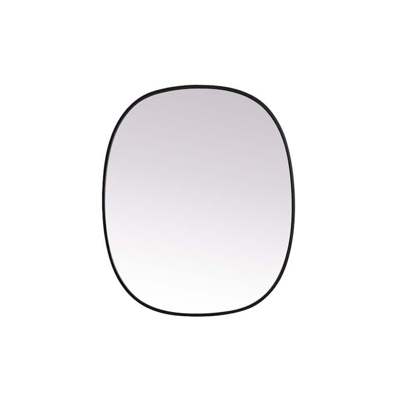 Indigo Home Metal Frame Oval Mirror 30x36 Inch - Black