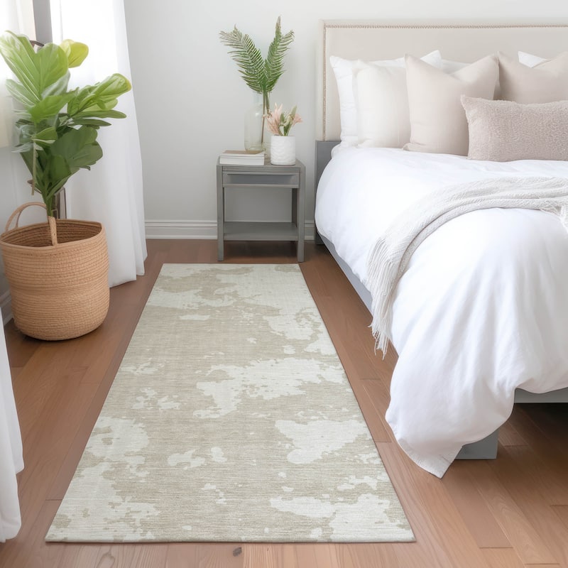 Premium Washable Super Soft Absstract Contempo Mayfield Rug - Beige - 2'3" x 7'6"