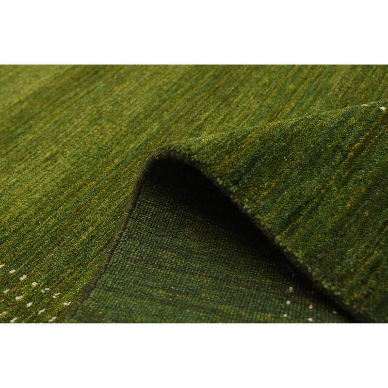 ECARPETGALLERY Hand Loomed Kashkuli Gabbeh Green Wool Rug - 5'0 x 7'11