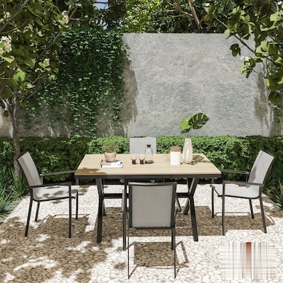 Clihome 5 Piece Outdoor Patio Aluminum Dining Set