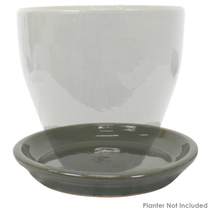 Sunnydaze Set of 2 Glazed Ceramic Planter Saucers - 9"