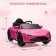 preview thumbnail 2 of 3, 12V Ride On Sports Car, Battery Powered Car, with Horn, Soft Start, LED Light, Music, USB, Electric Car (Pink)