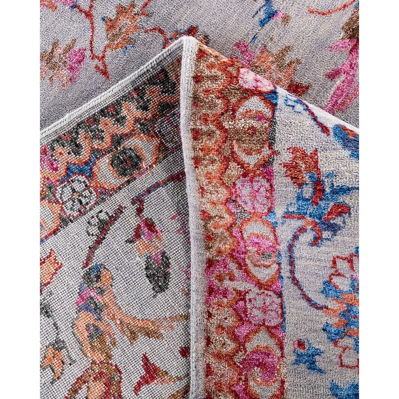 Ikat One-of-a-Kind Hand-Knotted Area Rug, Gray - 9' 3" x 12' 4"