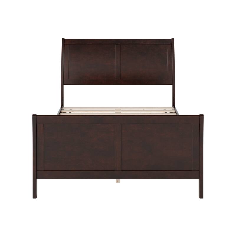 Valencia Solid Wood Low Profile Sleigh Platform Bed with Matching Footboard