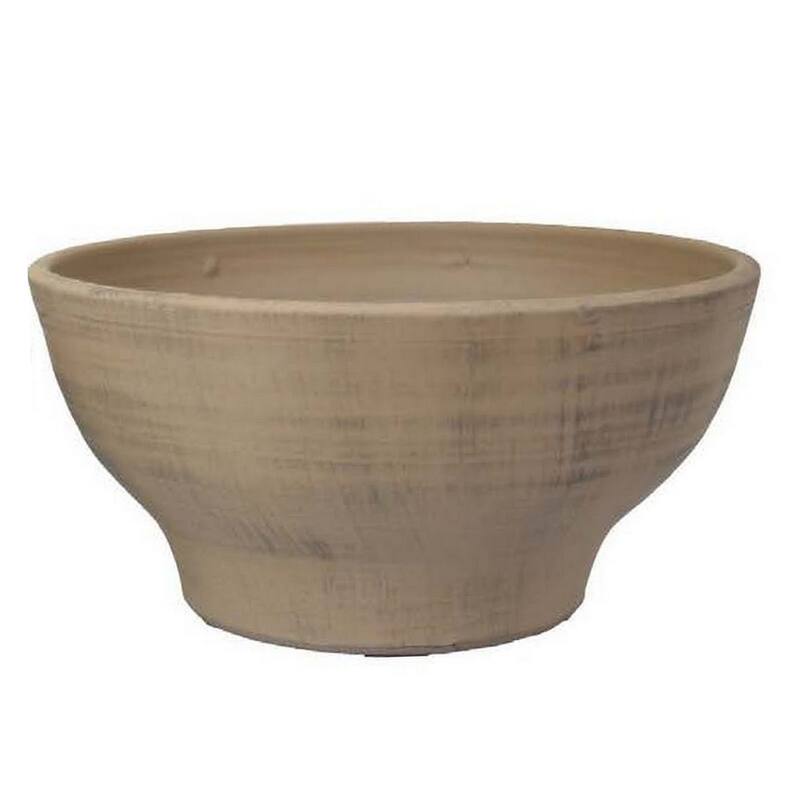 Decorative Bowl Set of 2, Classic Tabletop Accent, Round Brown Ceramic