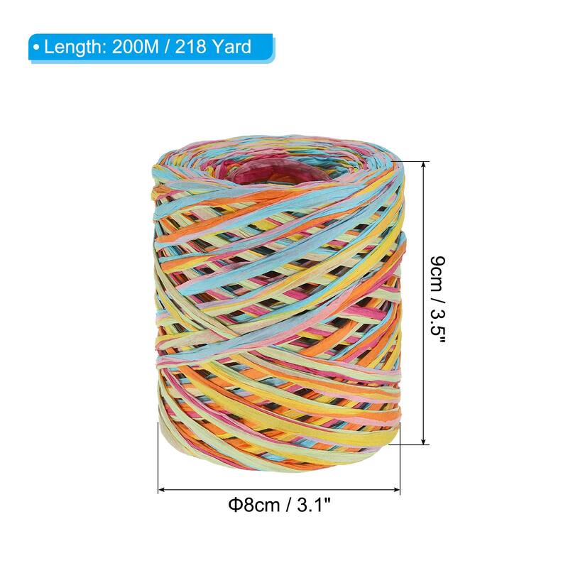 219 Yard Raffia Ribbon Raffia Paper Craft Ribbon - 219 Yards - Light Blue, Green