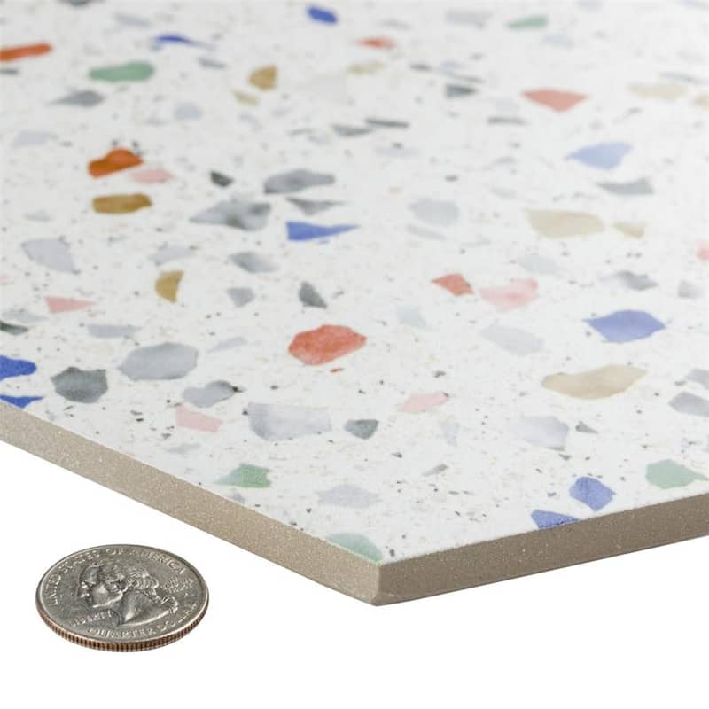 Merola Tile Venice Hex Colors Light 8-5/8" x 9-7/8" Porcelain Floor and Wall Tile