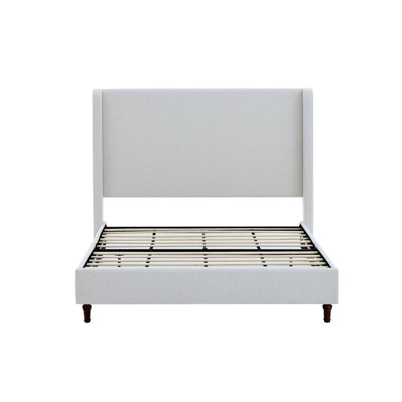 54" High Wingback Headboard Upholstered Bed For Bedroom