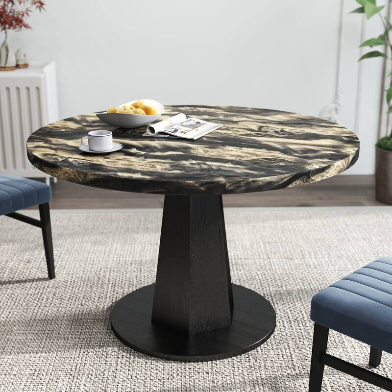 Roundhill Furniture Cavira 5-Piece Round Modern Dining Set