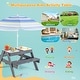 preview thumbnail 5 of 7, Gymax 4-in-1 Kids Picnic Table Set w/ 3 Removable Bins & Lids Foldable