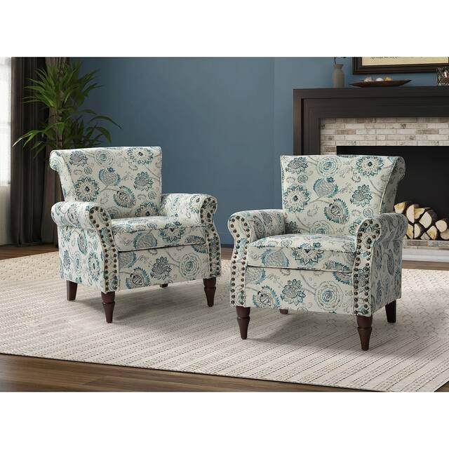 Avelina Upholstered Accent Armchair with Rolled Arms Set of 2 - MEDALLION