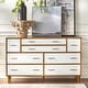 preview thumbnail 1 of 20, Lifestorey Ana 8-Drawer Mid-Century Modern Dresser White/Lightwood