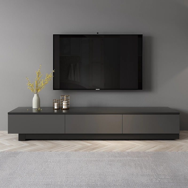 3-Drawer Retracted Extendable TV Stand Media Console In Stretch 70"- 110"