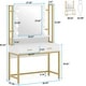 preview thumbnail 22 of 20, Makeup Vanity Dressing Table with Mirror, 8 Lights & 2 Drawers - 35.43"(W)*15.74"(D)*61.61"(H)