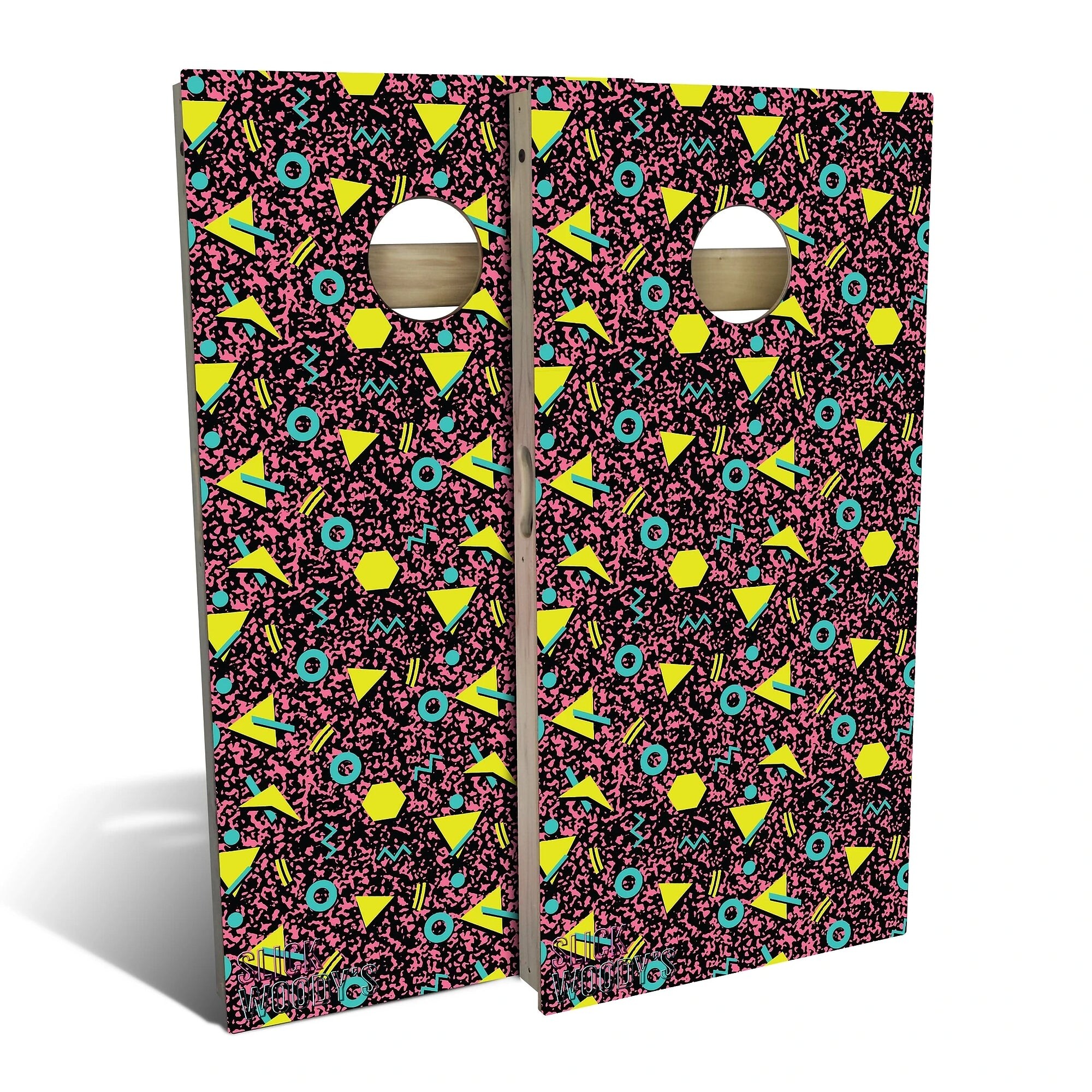 80s Pink Outdoor Cornhole Board Set