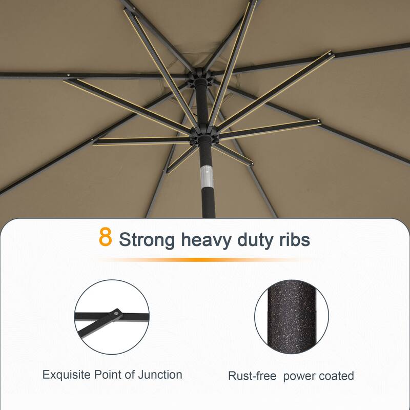 LIVOOSUN 9ft Patio Umbrella Outdoor Table Umbrella with Tilt and Crank