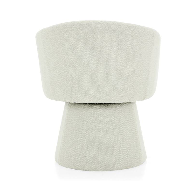 Boucle 360° Swivel Barrel Chair with Ergonomic Support