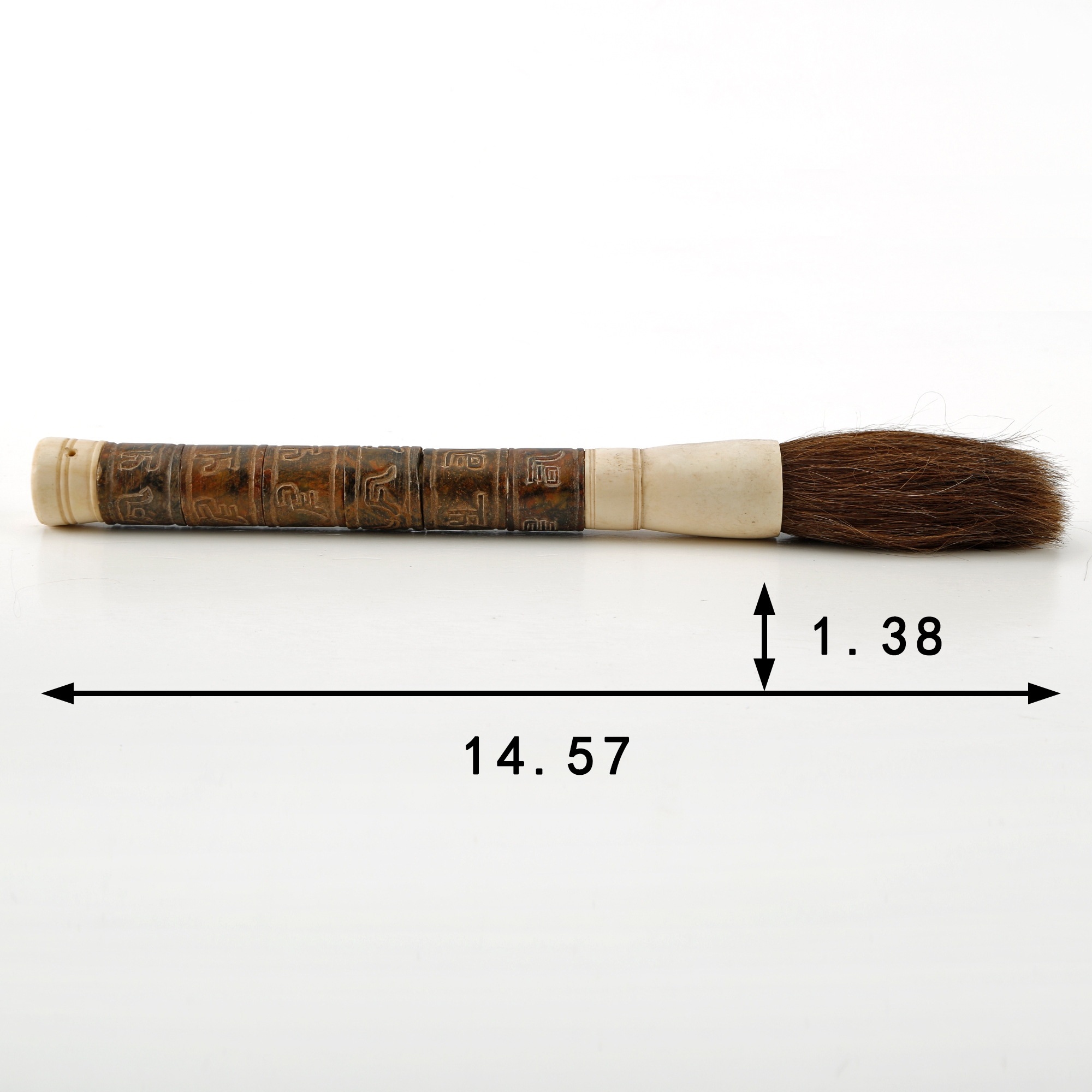 Artissance 13" Small White Hand Painted Bone Calligraphy Brush - Bed