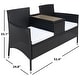 preview thumbnail 16 of 18, SAFAVIEH Outdoor Viora Wicker Loveseat. - 52" W x 25" D x 33" H