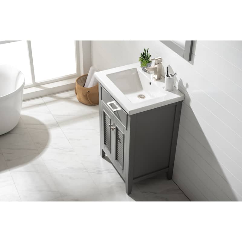 Design Element Cameron 24" Single Sink Vanity In Gray