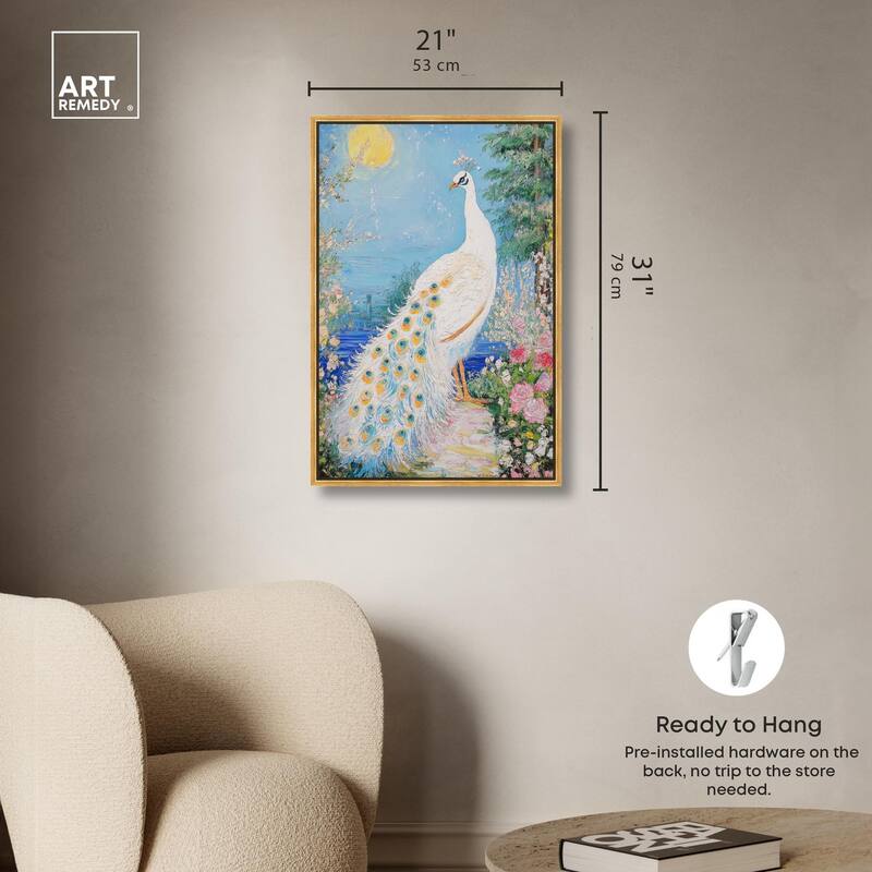 Peacock in Paradise Canvas by Art Remedy