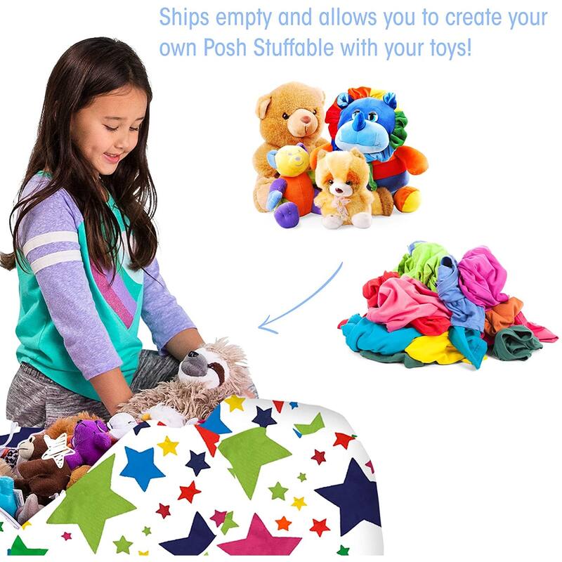 Kids Bean Bag Chair Cover Stuffed Animal Storage or Toy Organizer