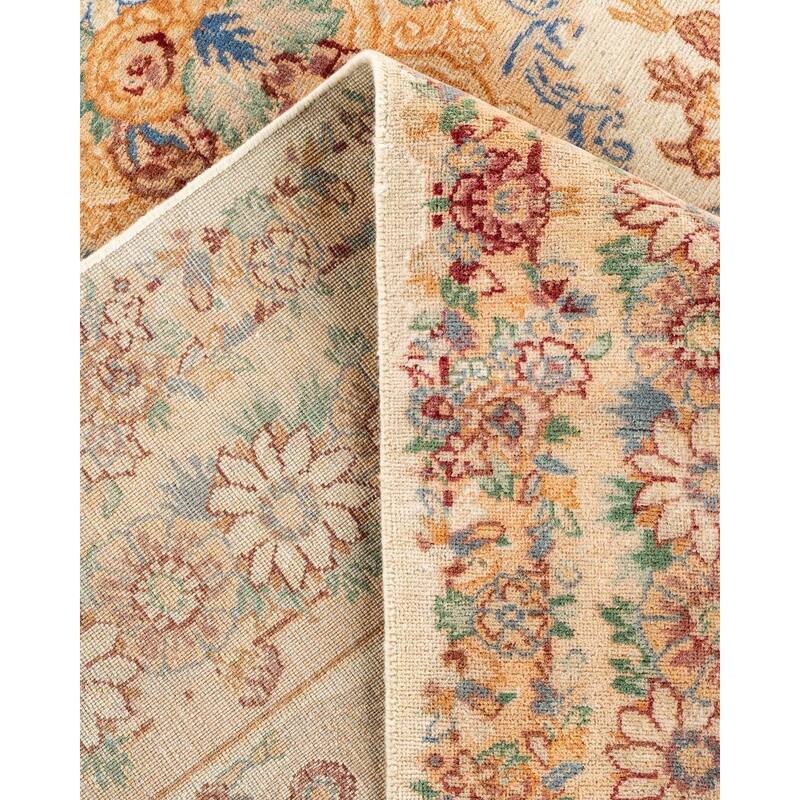 Overton Hand Knotted Wool Vintage Inspired Traditional Mogul Beige Area Rug - 6' 2" x 9' 2"