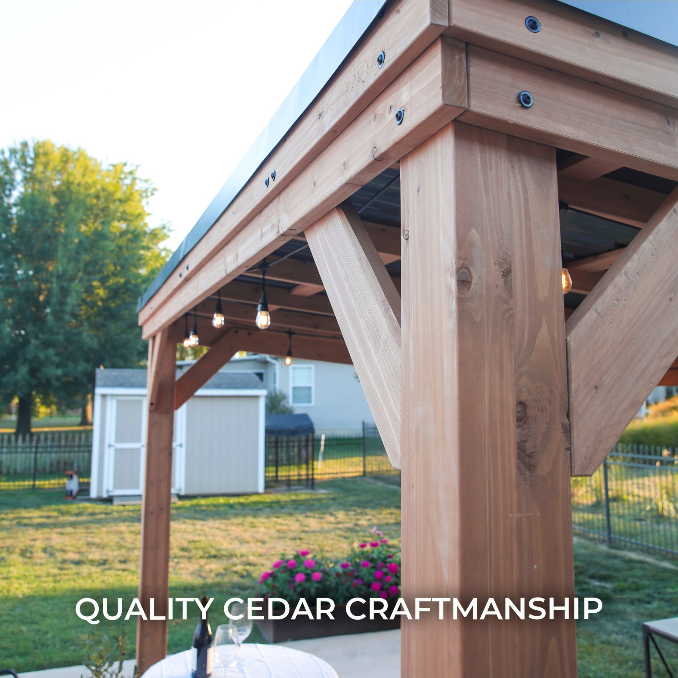 Backyard Discovery Arcadia 20x9.5' Cedar Wood Gazebo with Steel