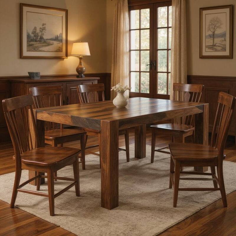 HomeRoots 75" Dark Brown Solid Wood Dining Table - 75.00 in. x 30.00 in. x 40.00 in. - Dark Brown - 75.00 in. x 30.00 in. x 40.00 in.