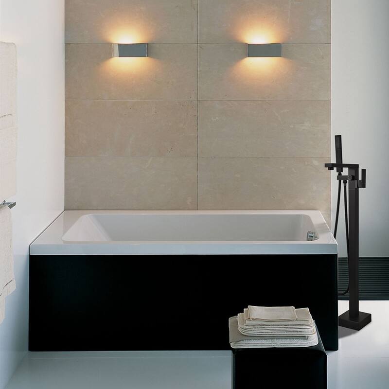 Single Handle Floor Mounted Freestanding Tub Filler with Handshower