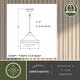 preview thumbnail 6 of 7, Huntley Satin Nickel Farmhouse Milk Glass Schoolhouse Pendant Light - 12-in W x 14.75-in H x 12-in D