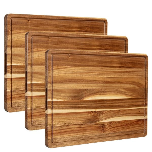 Extra Large Wooden Cutting Board Set, Heavy Duty Chopping Board - 24x18in