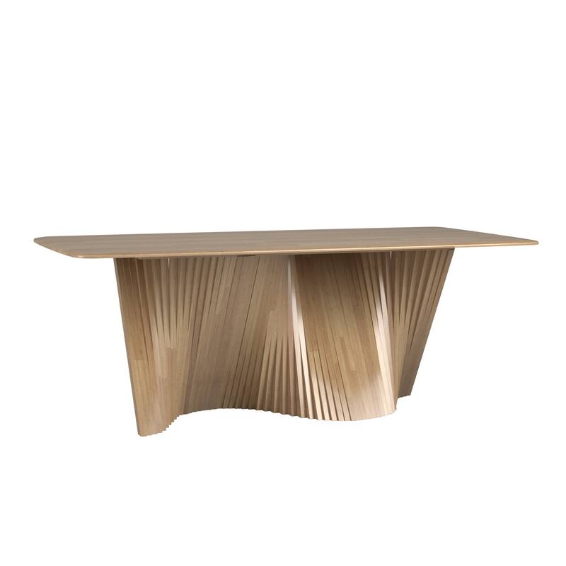 Norvik Wave Base Wood Dining Table by iNSPIRE Q Modern - Natural