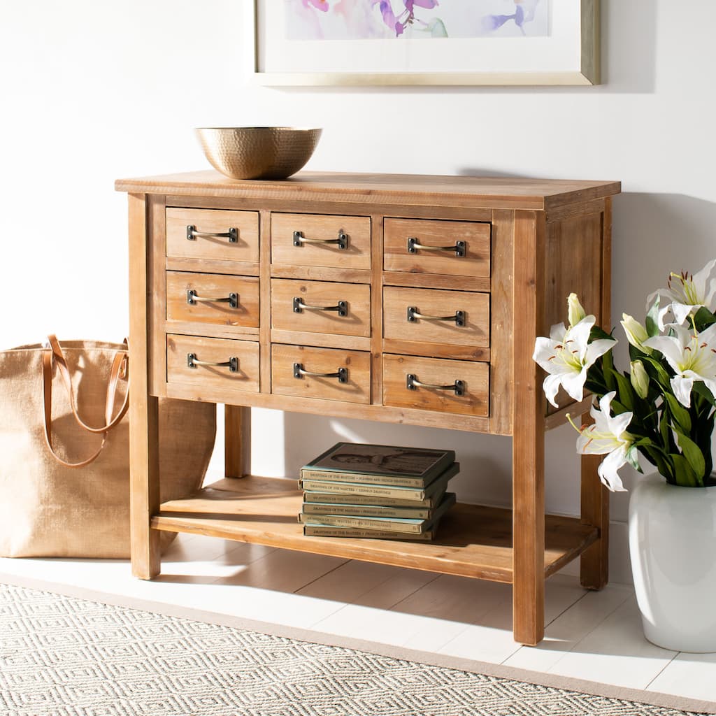SAFAVIEH Neppie Natural Oak 9-Drawer Chest