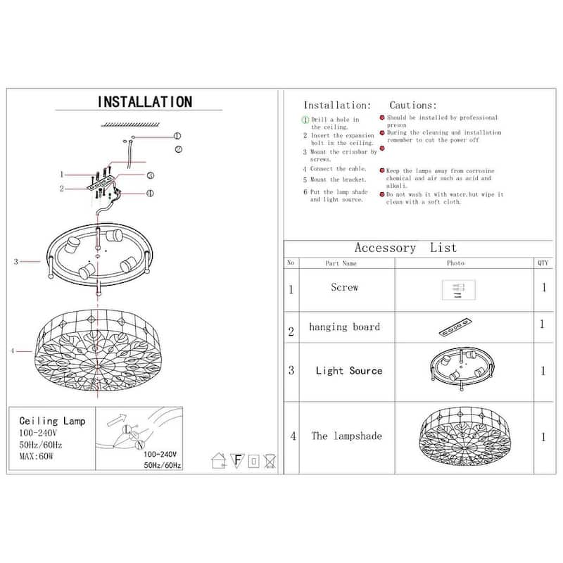 Classic Tiffany-style Flush Mount Ceiling Light with Pearls
