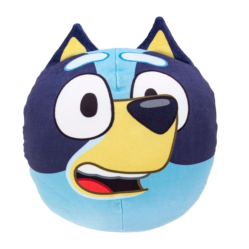 BBC Studios Bluey 11 Inch Travel Cloud Pillow - Happy Bluey