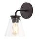preview thumbnail 25 of 33, Kondo 6.38" Modern Farmhouse Iron LED Vanity, Oil Rubbed Bronze/Clear by JONATHAN Y