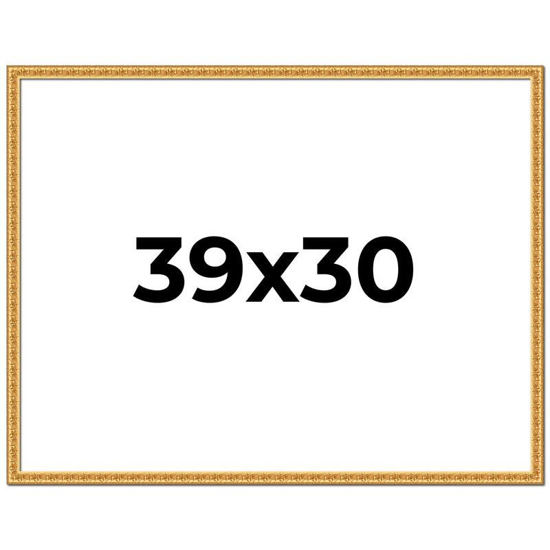 39x30 Frame Gold Real Wood Picture Frame Width 1 inches | Interior