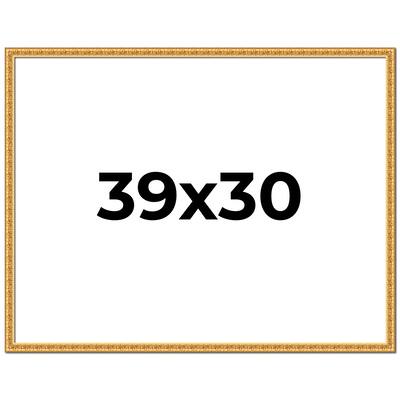 39x30 Frame Gold Real Wood Picture Frame Width 1 inches | Interior