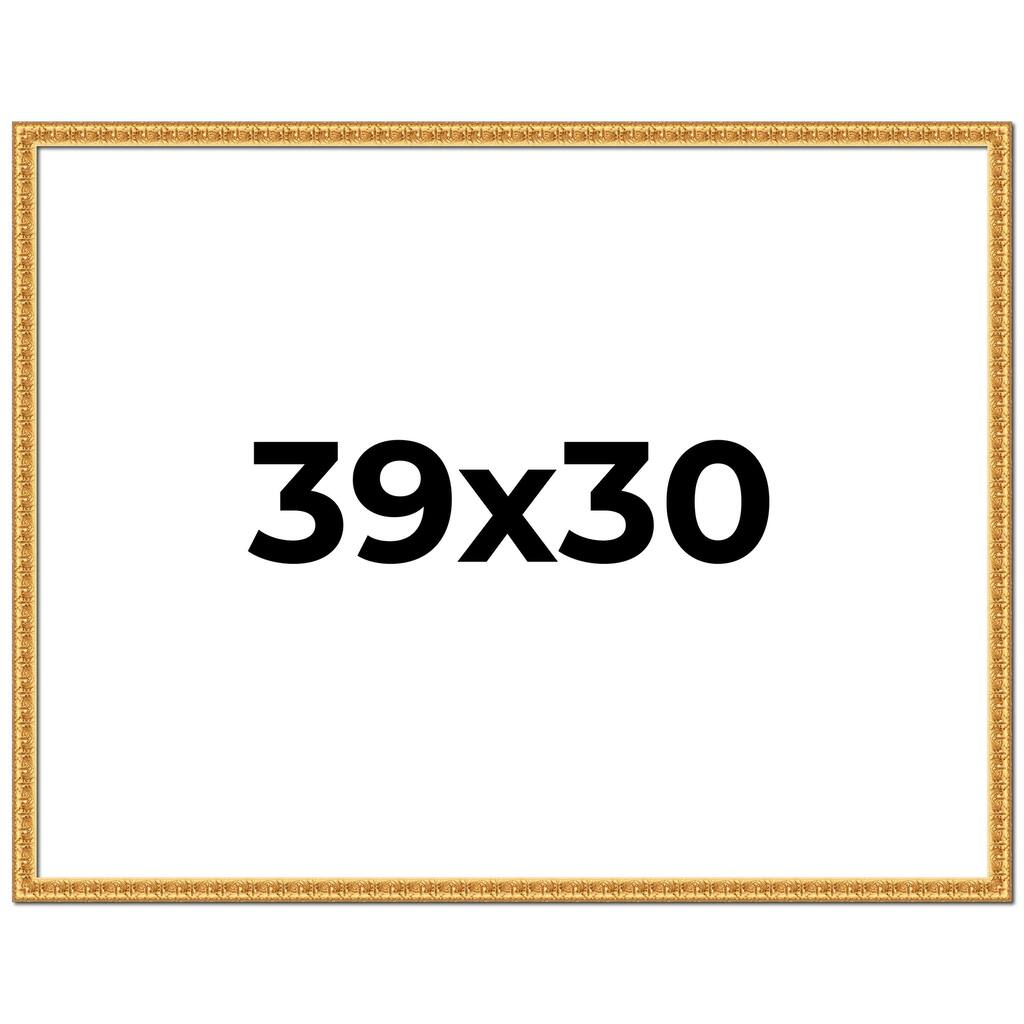 39x30 Frame Gold Real Wood Picture Frame Width 1 inches | Interior