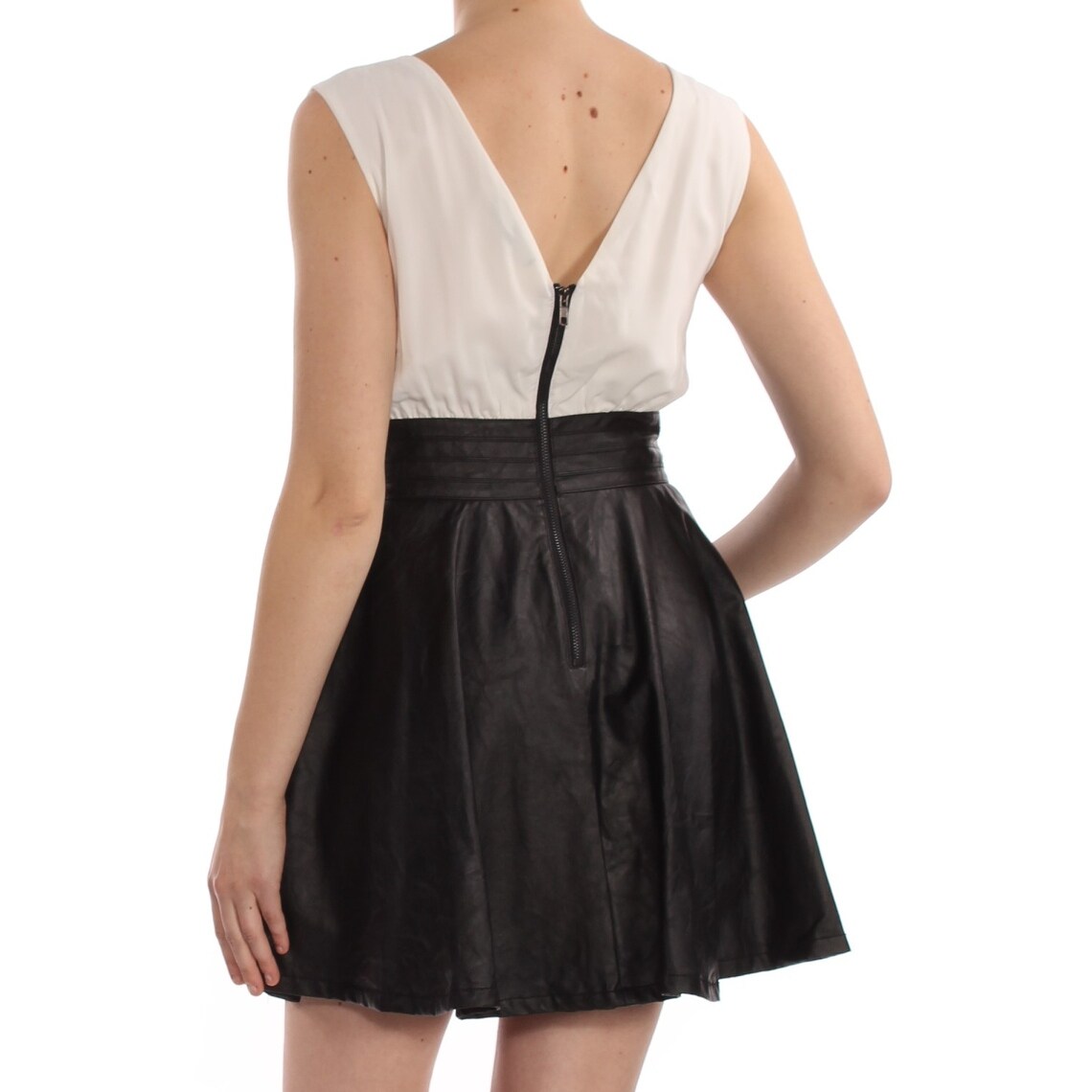 Shop B Sharp Womens Ivory Sleeveless V Neck Above The Knee Fit