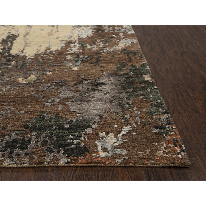 Alora Decor Noble Abstract Hand-knotted Wool Blend Rug